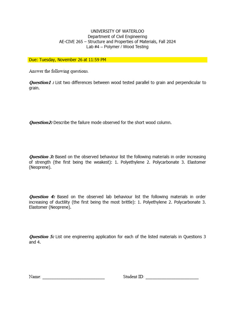 AE CIVE265 Lab04 2024 | PDF