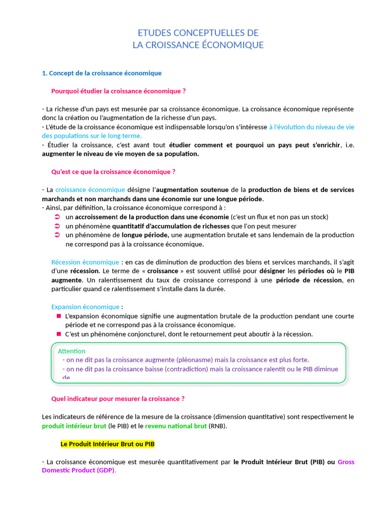 Études sur la Croissance Économique | PDF | Croissance économique ...
