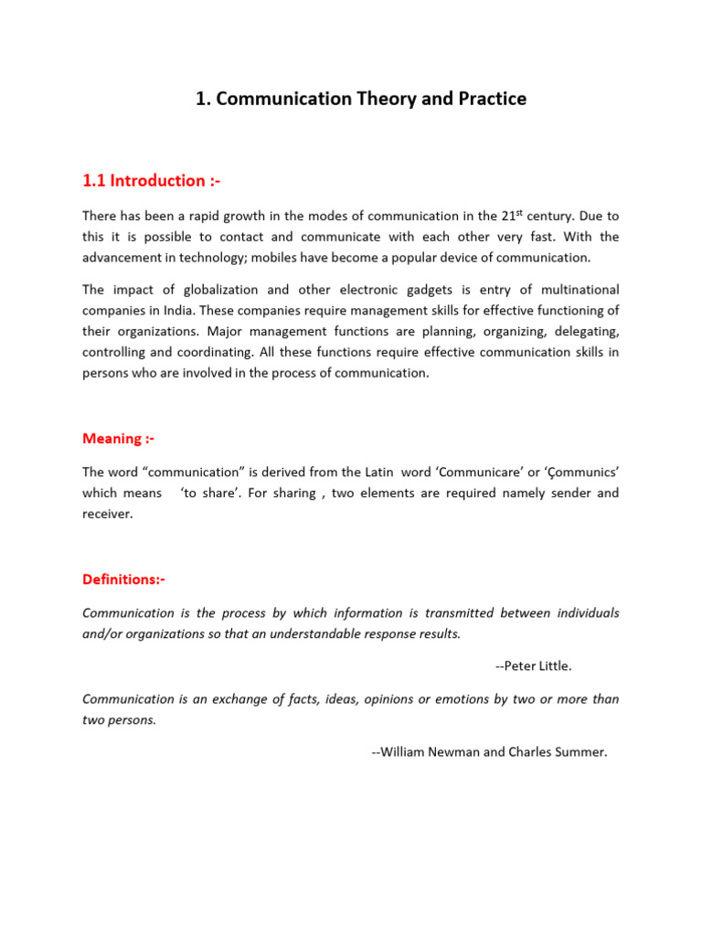 CMS 1ST Chapter Notes-1 | PDF | Communication | Code