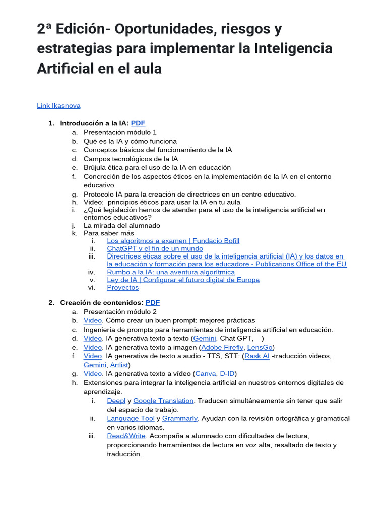Inteligencia Artificial en el aula | PDF | Inteligencia artificial ...