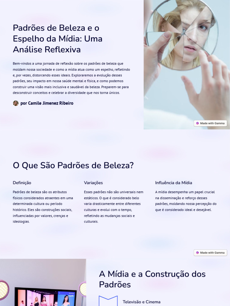 Padrões de Beleza e Mídia: Impactos e Reflexões | PDF | Beleza | Estética