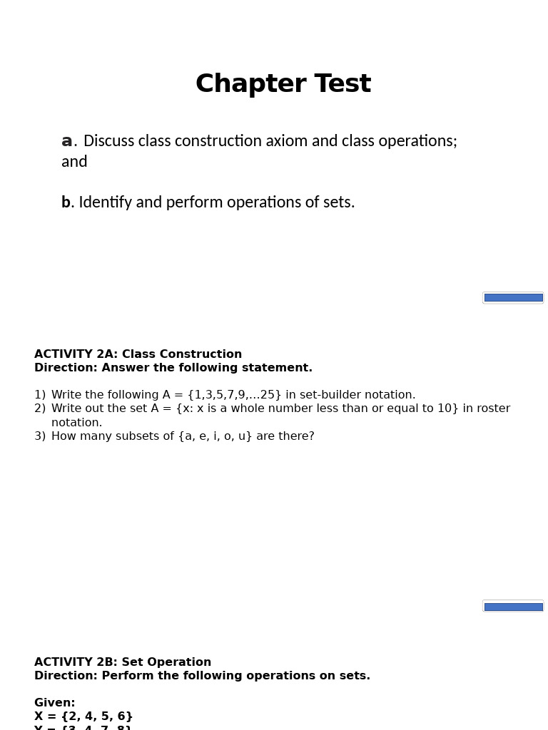 Module 2 - Chapter Test - Foundation of Set Theory | PDF