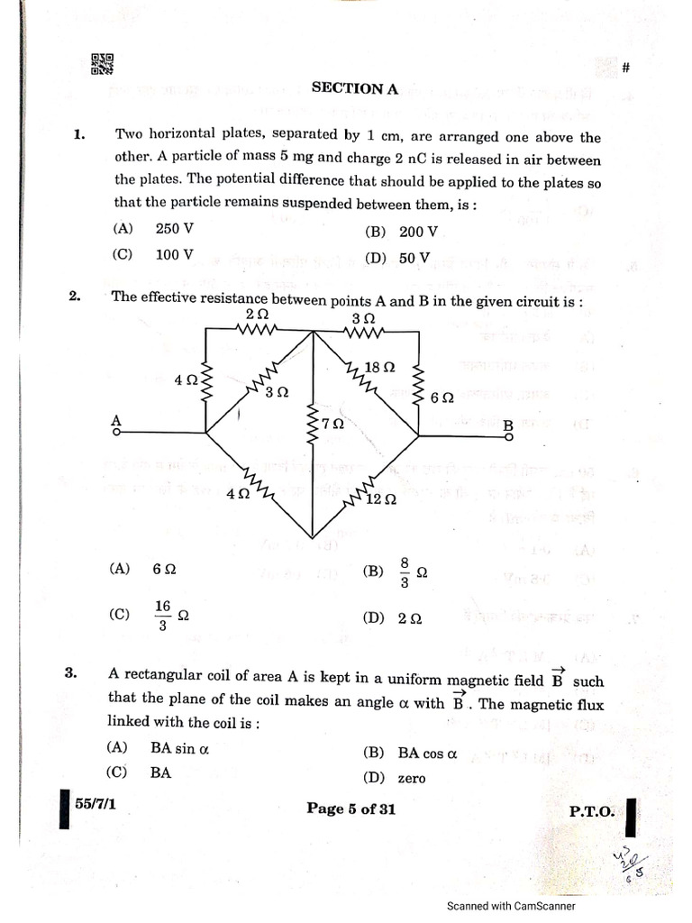 Physics Paper Set 1 | PDF