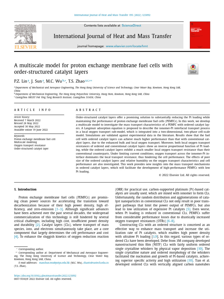 A Multiscale Model For Proton Exchange Membrane Fuel Cells With | PDF ...