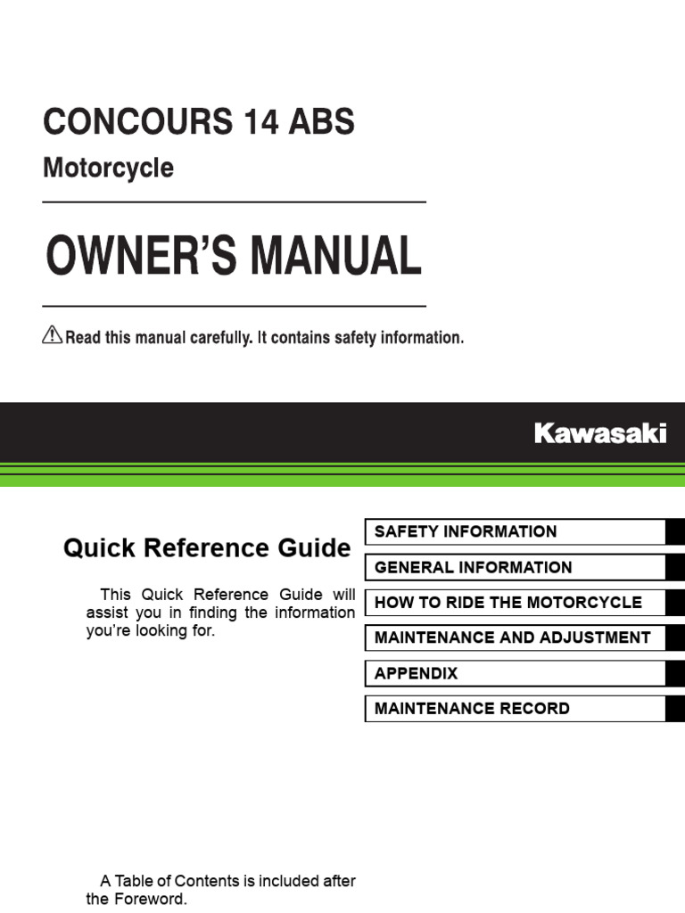 2016 Kawasaki Concours 14 Abs 13 | PDF | Exhaust Gas