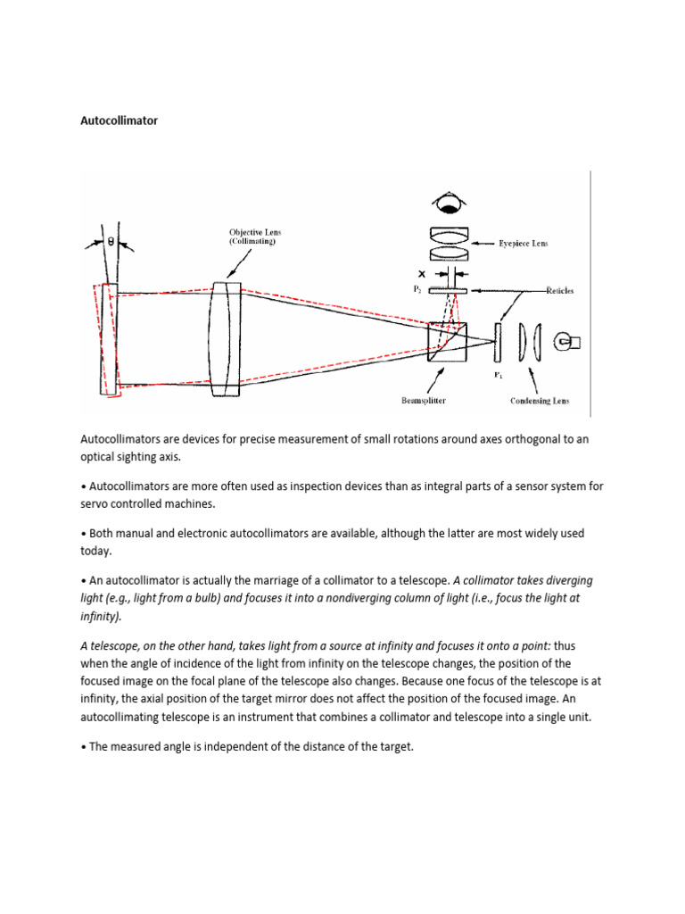 Autocollimator: Precision Angle Measurement | PDF