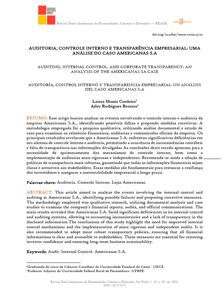 Auditoria e Controle na Americanas S.A. | PDF | Contabilidade ...