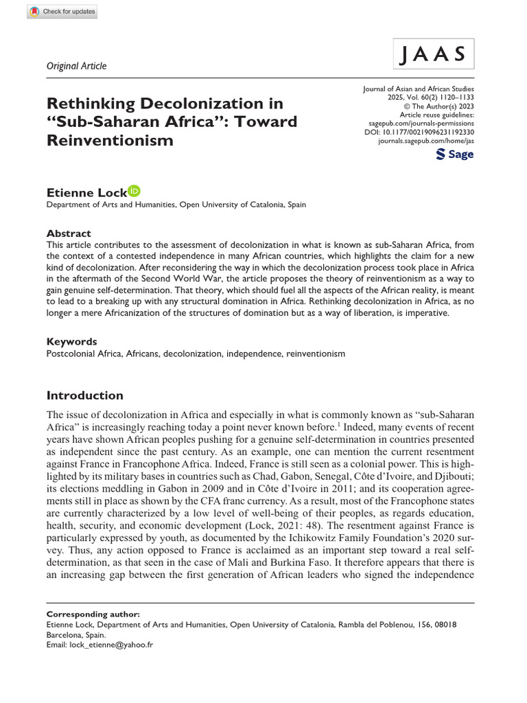 Rethinking Decolonization in Africa | PDF | Decolonization | Africa