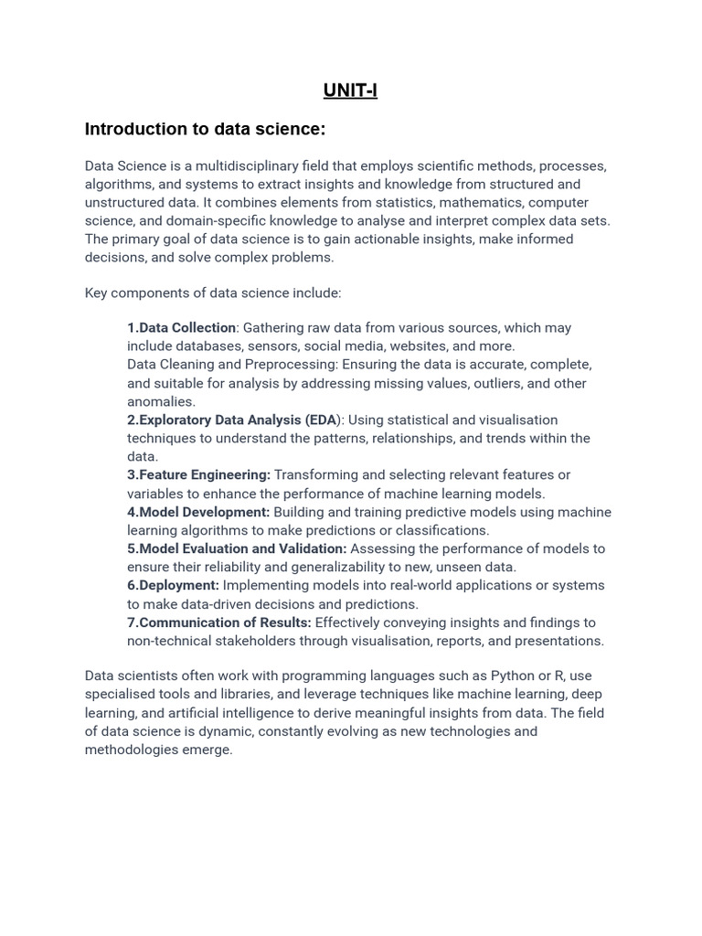 Introduction to Data Science Basics | PDF | Data Science | Machine Learning