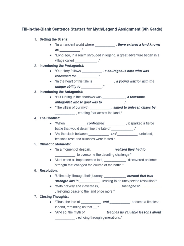Teacher+Lead+Activity_+Fill-in-the-Blank+Sentence+Starters+for+Myth ...