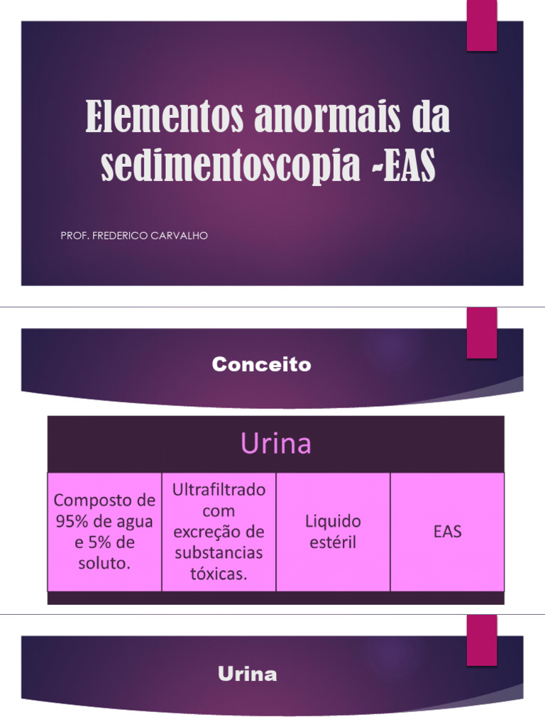 Elementos Anormais na Sedimentoscopia EAS | PDF | Urina | Infecção do ...