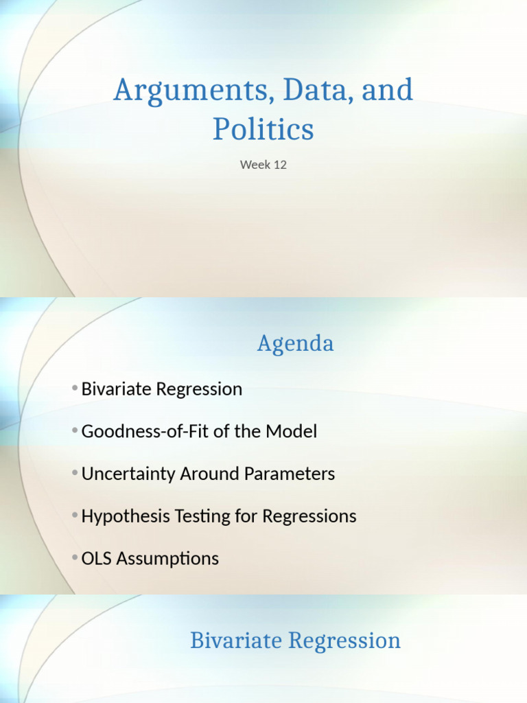 Week+12+Presentation | PDF | Errors And Residuals | Ordinary Least Squares
