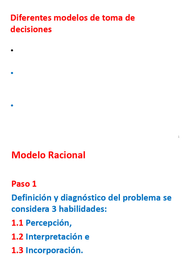 T3 Diferentes Modelos de Toma de Decision | PDF | Conceptos ...