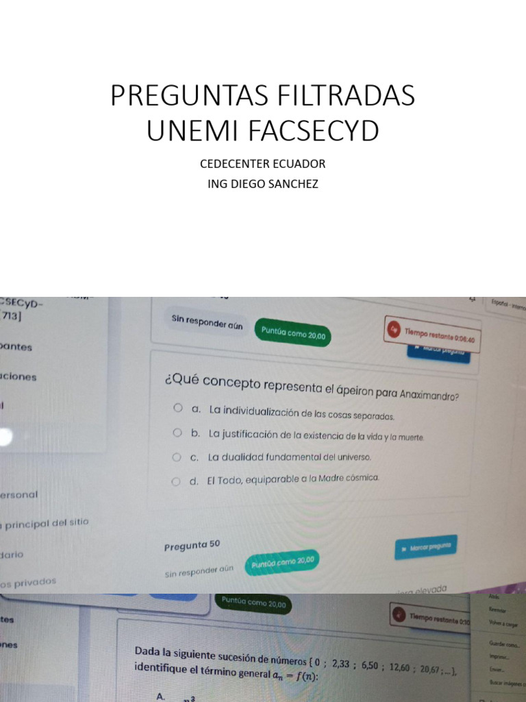 Preguntas Filtradas Unemi Facsecyd | PDF