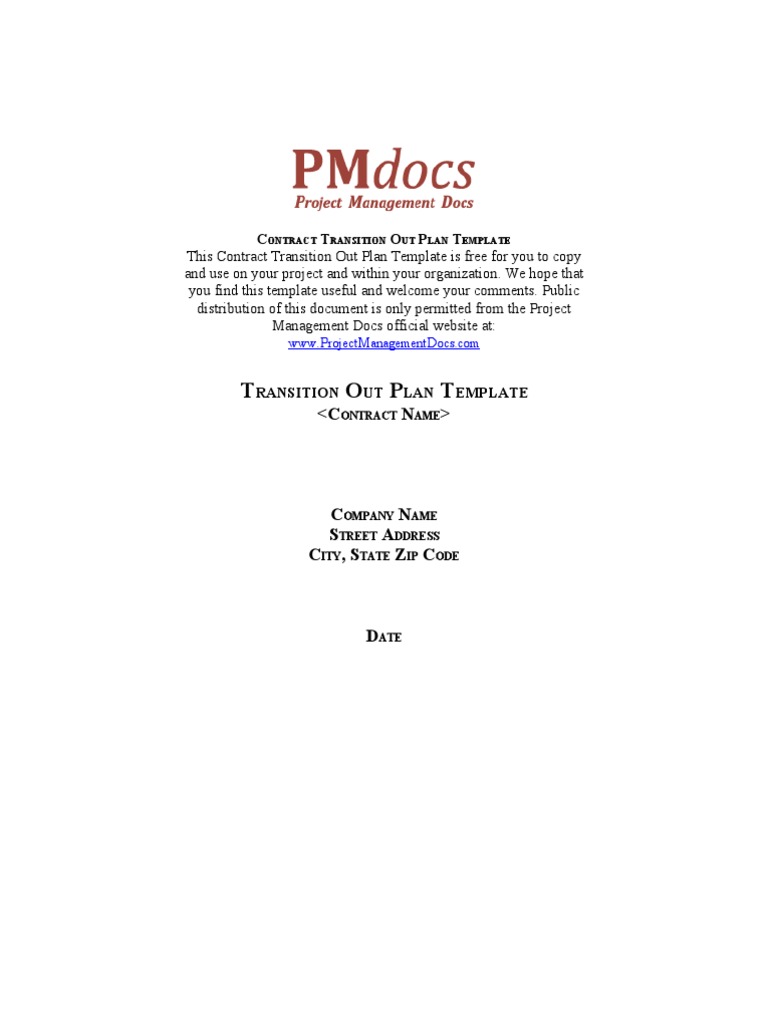Contract Transition Out Plan Template | PDF | Computing | Business