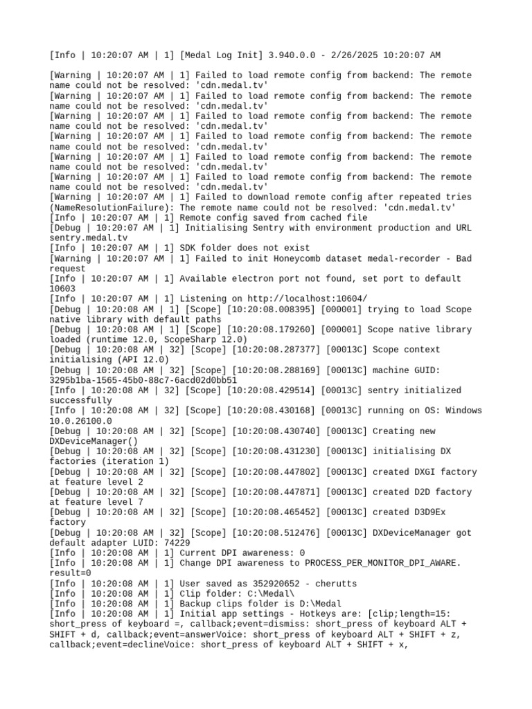 Medal Log Initialization Errors | PDF | Graphics Processing Unit ...