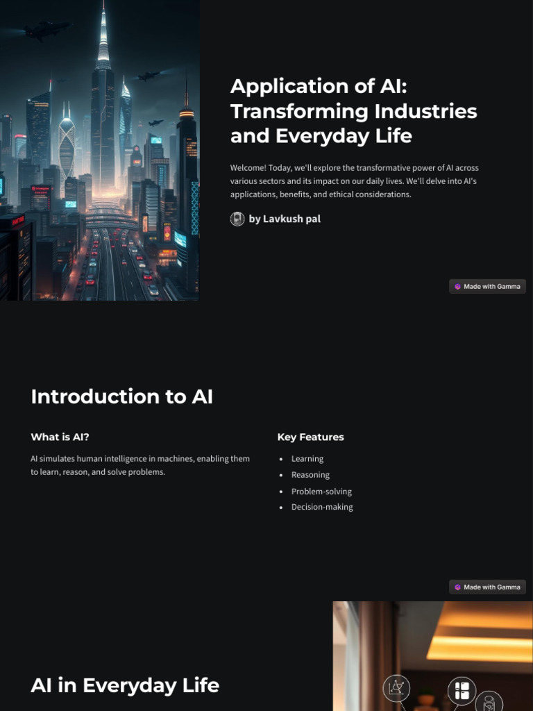 Application Of Ai Transforming Industries And Everyday Life Pdf