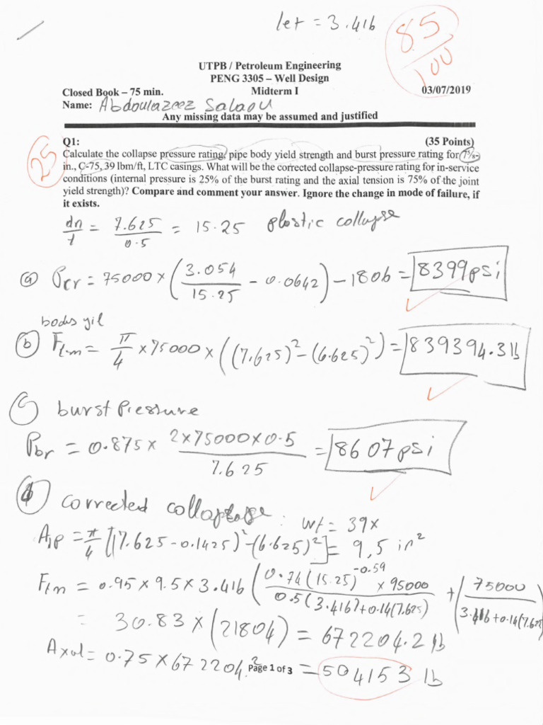 Petroleum Engineering Midterm | PDF | Casing (Borehole) | Continuum ...