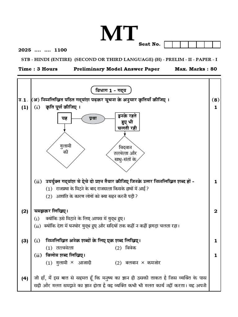 X - STB - Hindi Entire - Prelim - II - Paper - I (AP) | PDF