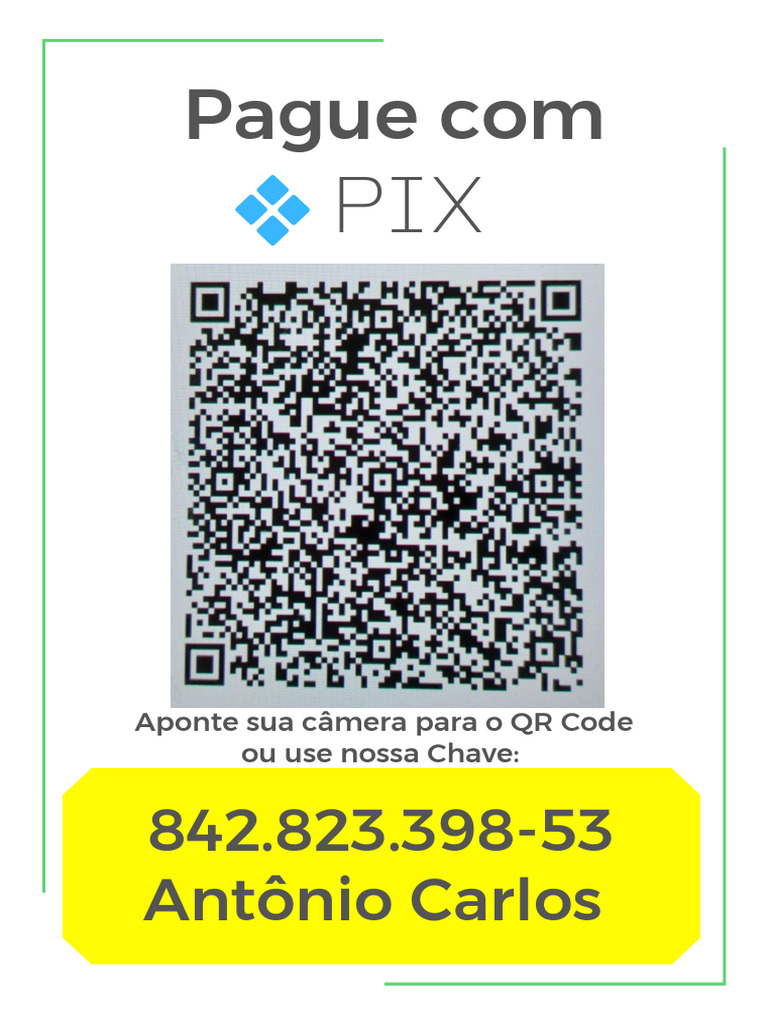 Cartaz Pague Com Pix QR Code e Chave Simples | PDF