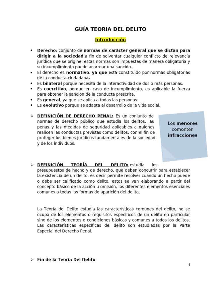 Teoría del Delito: Fundamentos y Elementos | PDF | Derecho penal | Queja