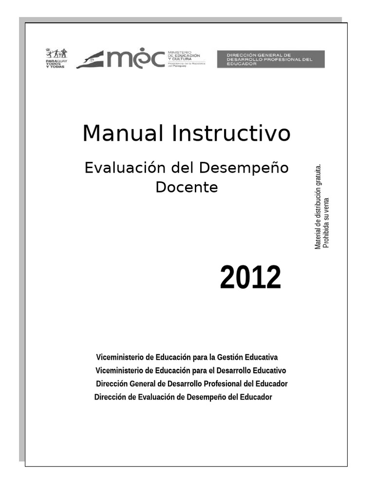 Manual de Evaluación Docente 2012 | PDF | Maestros | Evaluación