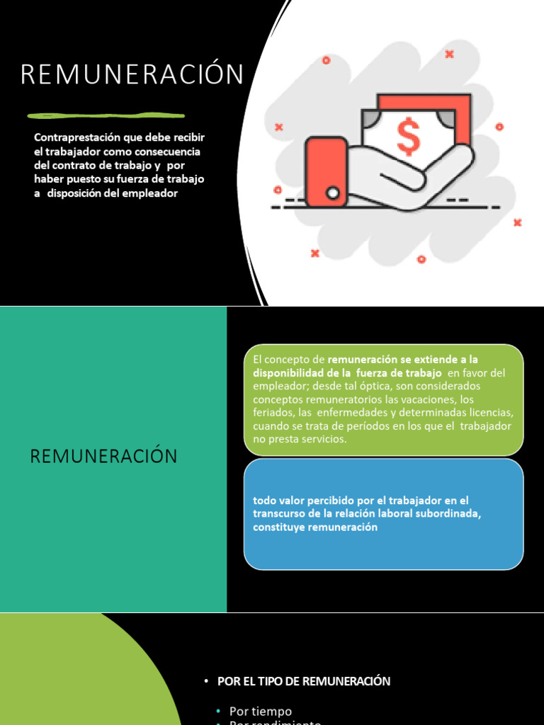 Tipos y Conceptos de Remuneración Laboral | PDF | Salario | Derecho laboral