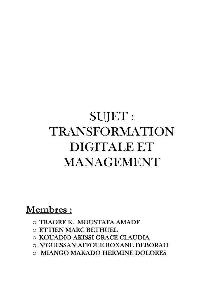 Transformation digitale et management moderne | PDF | Business
