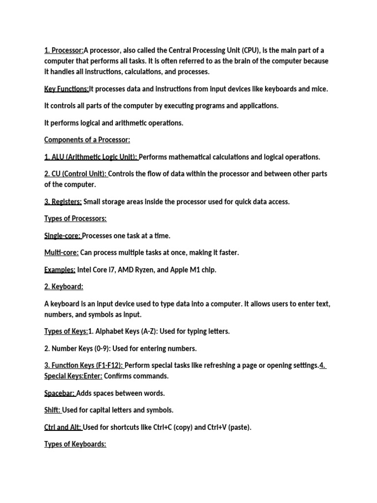 Computer Hardware and Input/Output Devices | PDF | Internet | Printer ...