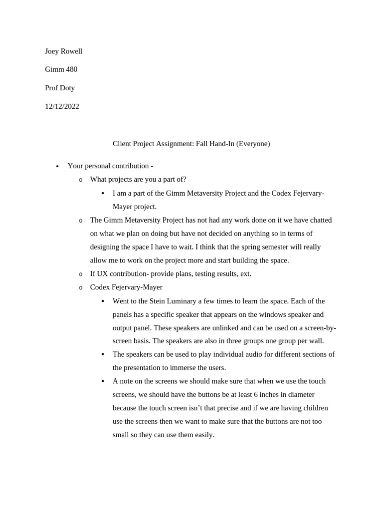 Client Project Assignemnt | PDF