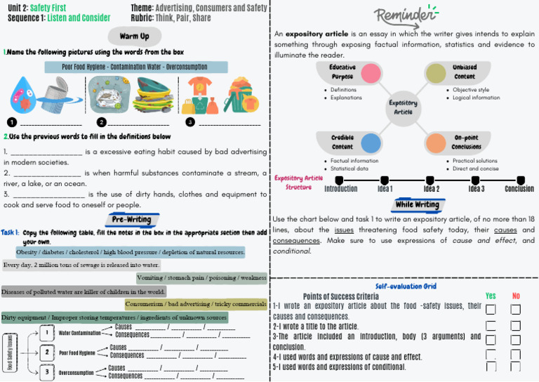 12.think Pair Share Worksheet | PDF | Food Safety | Water