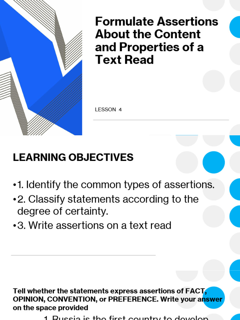 Understanding Text Assertions Types | PDF