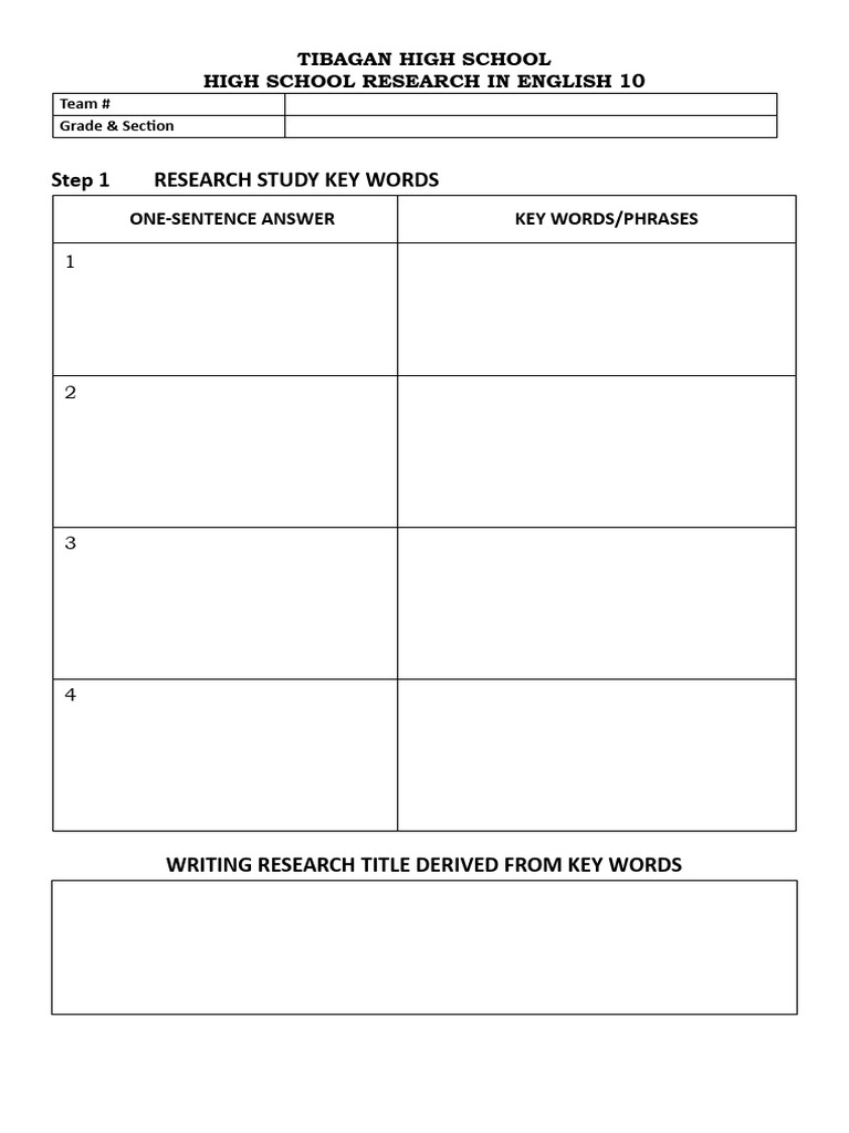 Research Study Guide for English 10 | PDF