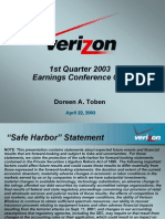 1st Quarter 2003 Earnings Conference Call: Doreen A. Toben