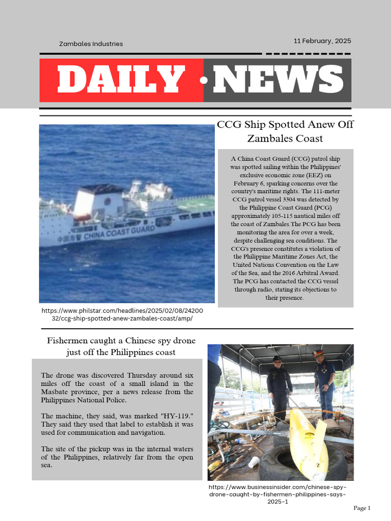 English 7-News Article Ver. 1 | PDF | Coast Guard | Law Of The Sea