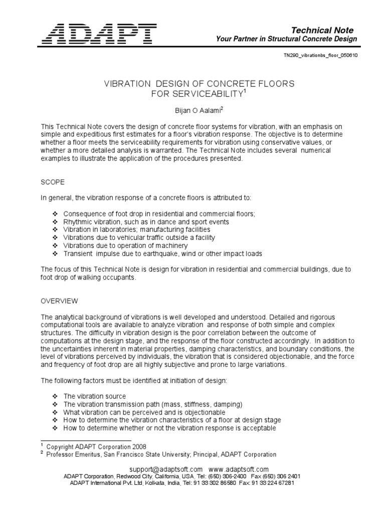 Vibration Design for Concrete Floors | PDF