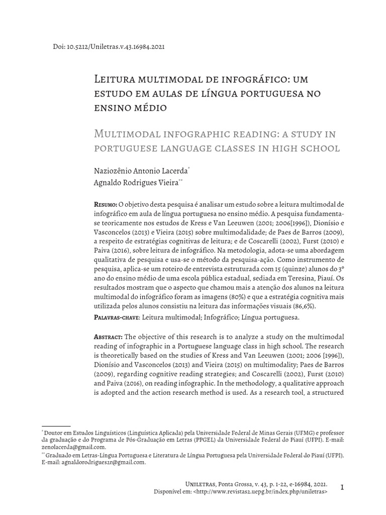 LEITURA MULTIMODAL PDF Infogr ficos Semi tica