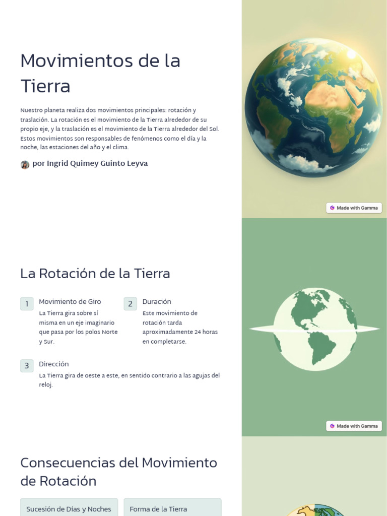 Movimientos de la Tierra: Rotación y Traslación | PDF | Tierra | Herida