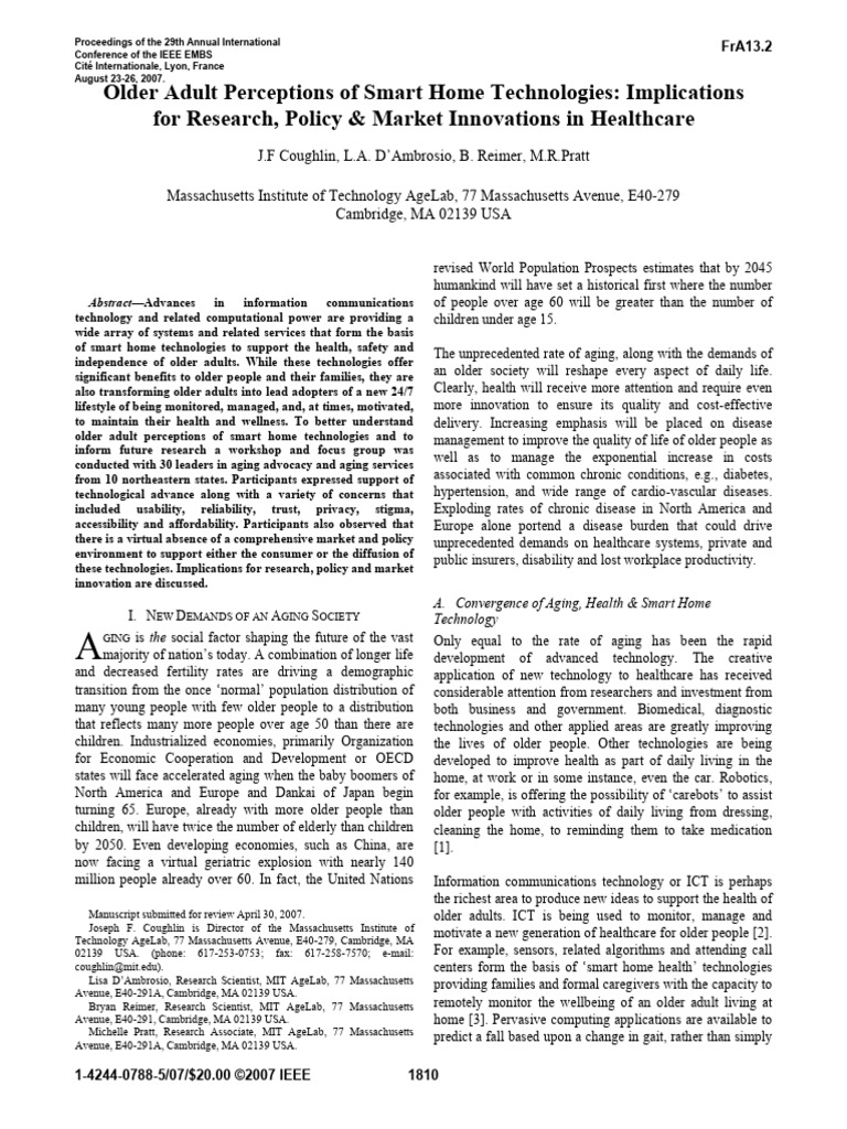 Older Adult Perceptions of Smart Home Technologies | PDF