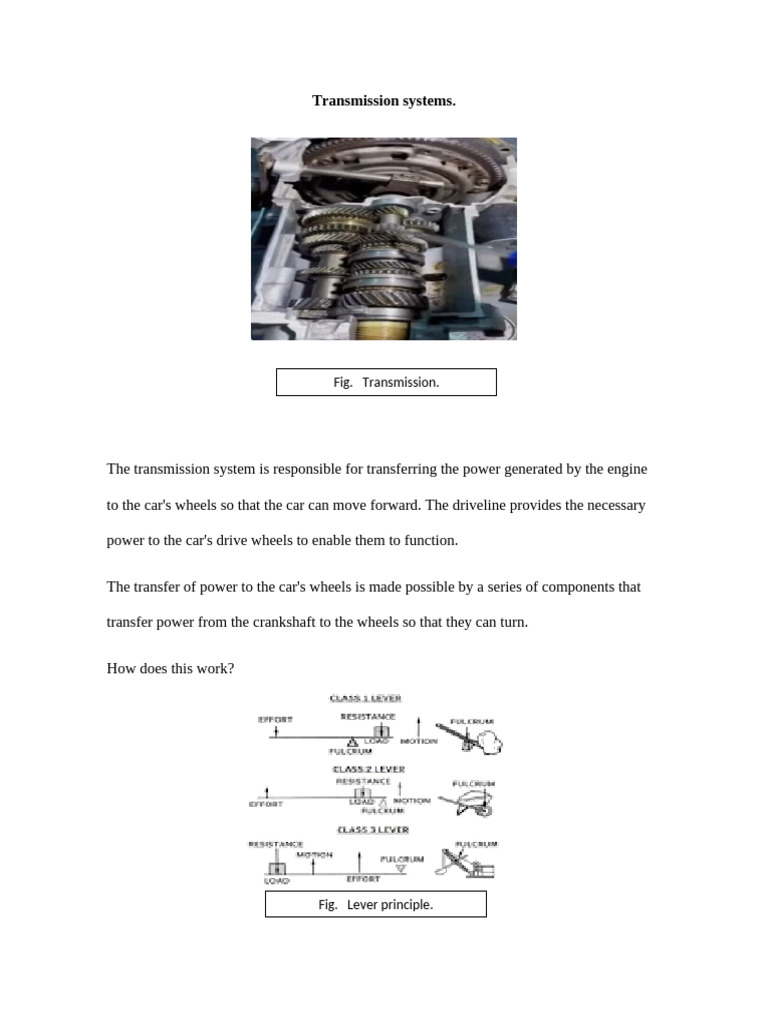 Transmission Systems Pdf Manual Transmission Clutch