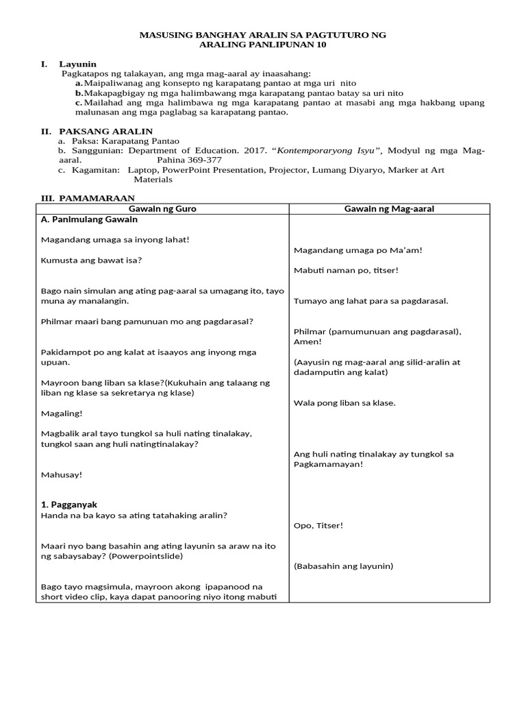 Lesson Plan For Demo Teaching | PDF