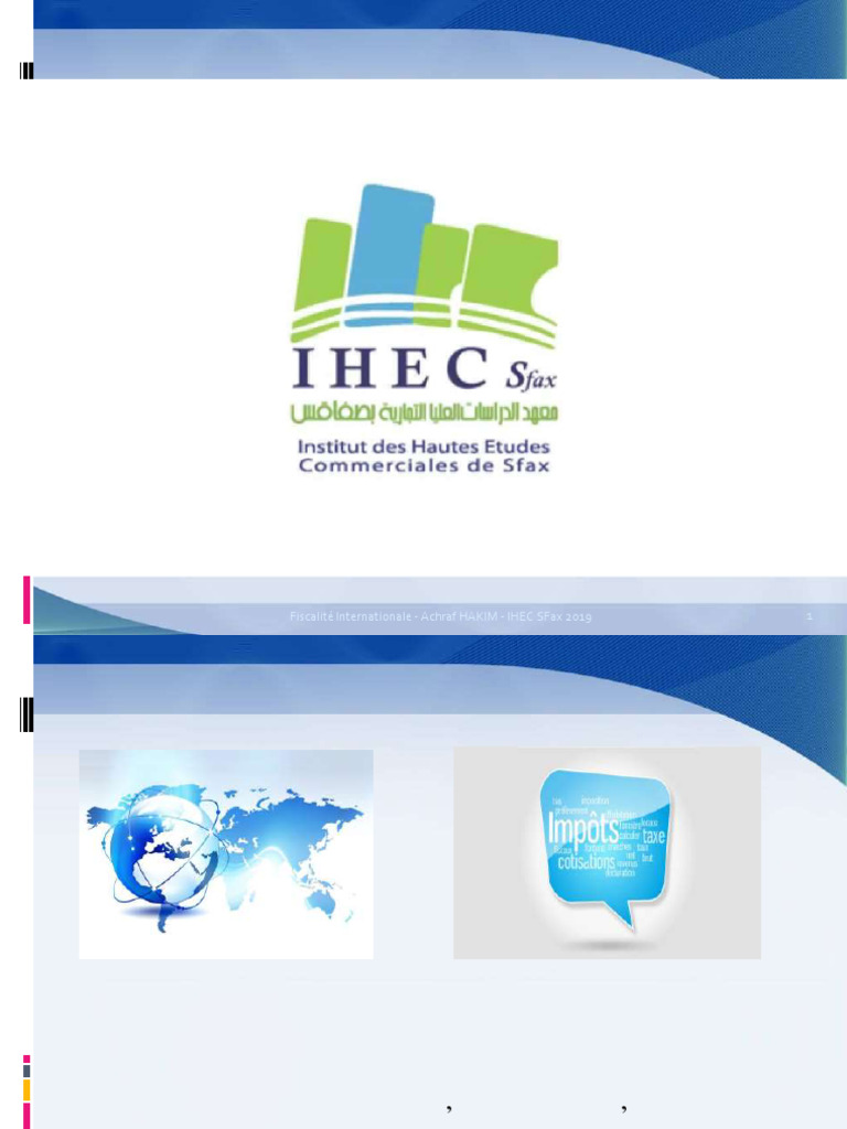Fiscalité Internationale à IHEC Sfax 2019 | PDF | Impôt sur le revenu ...