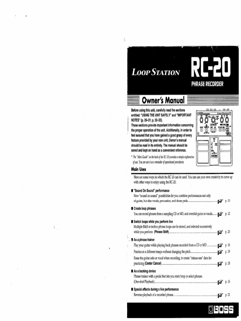 RC 20 Manual | PDF