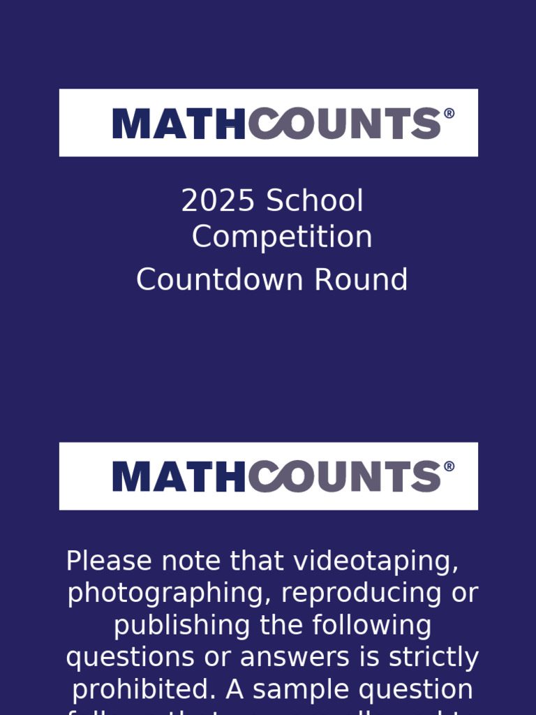2025 MATHCOUNTS Countdown Round | PDF | Mathematical Concepts | Numbers