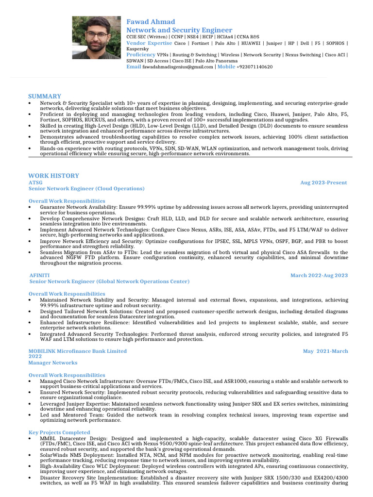 Lead FTD Migration Network and Security Engineer | PDF | Computer ...
