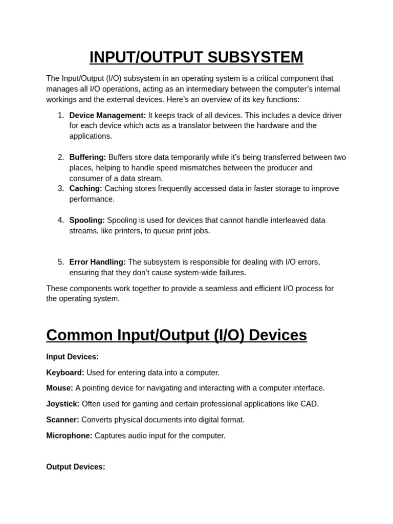 Operating System Presentation | PDF | Input/Output | Operating System