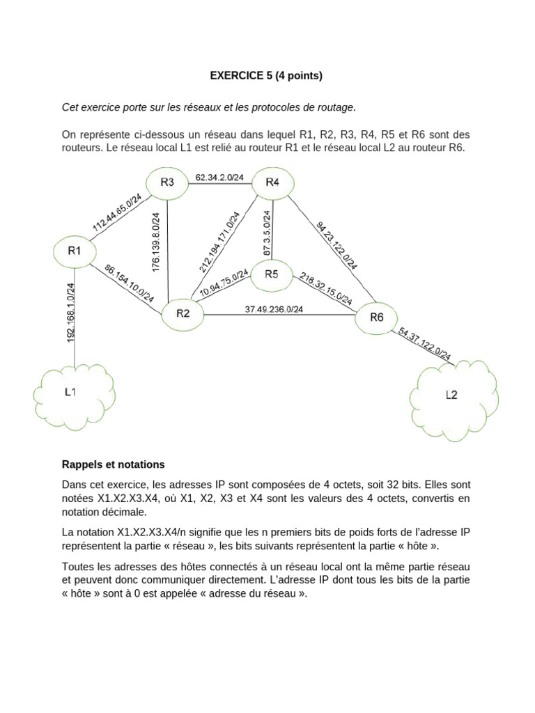 Réseaux et Protocoles de Routage IP | PDF | Adresse IP | Routage