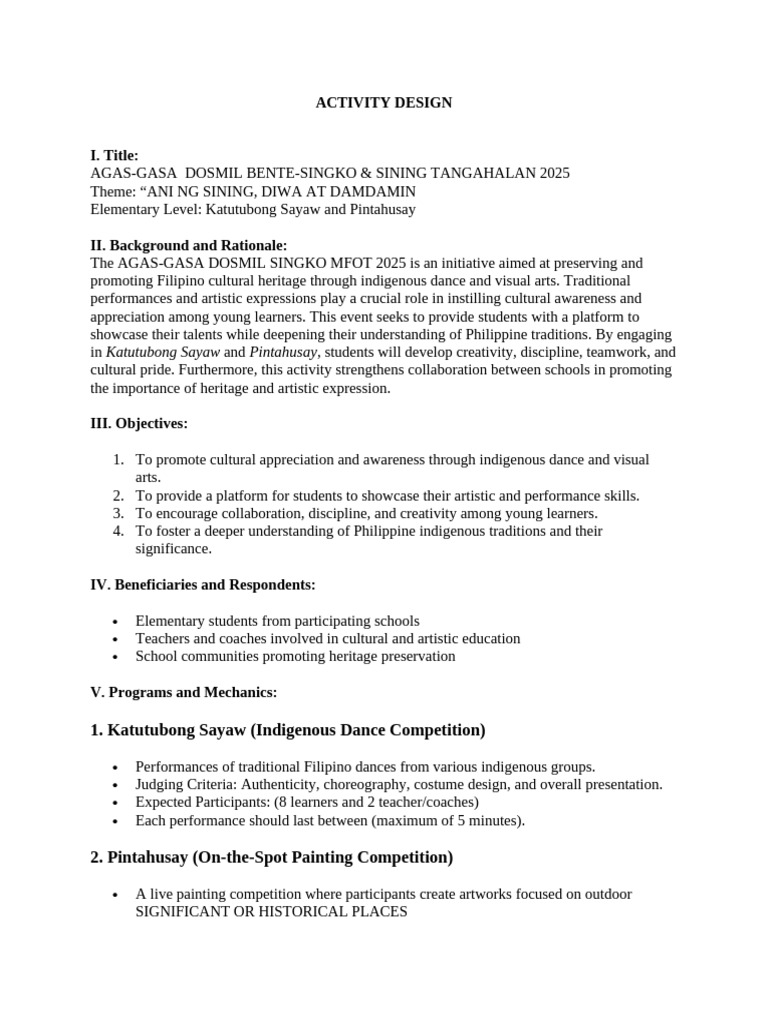 AGAS-GASA 2025: Pintahusay & Culture | PDF | Learning