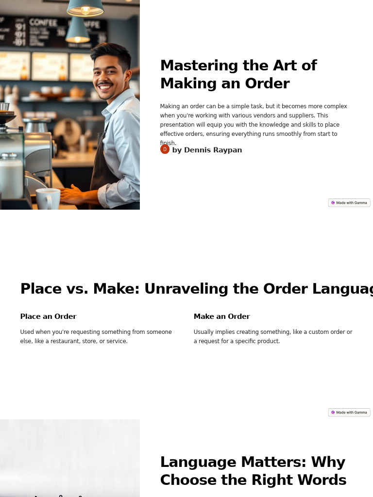 Mastering Effective Order Placement | PDF | Information | Communication
