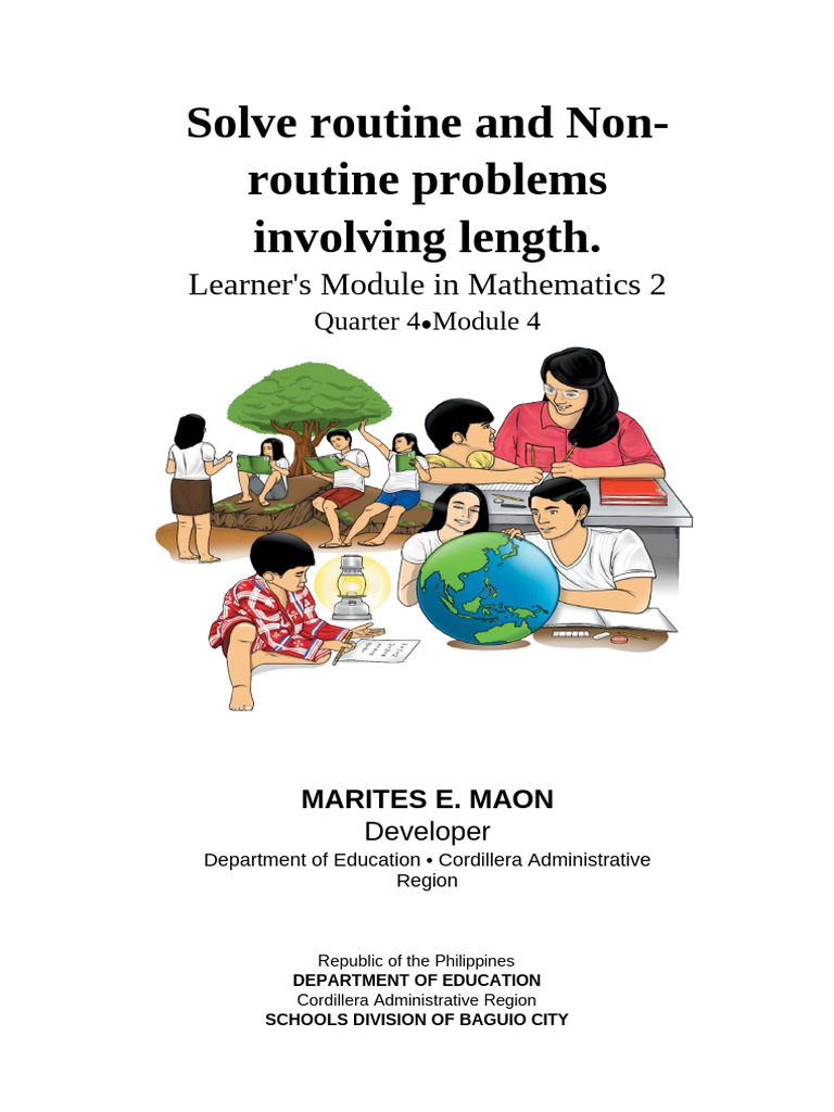 Math 2 q4 m4 Solves Routine and Non Routine Problems Marites Maonv0 ...